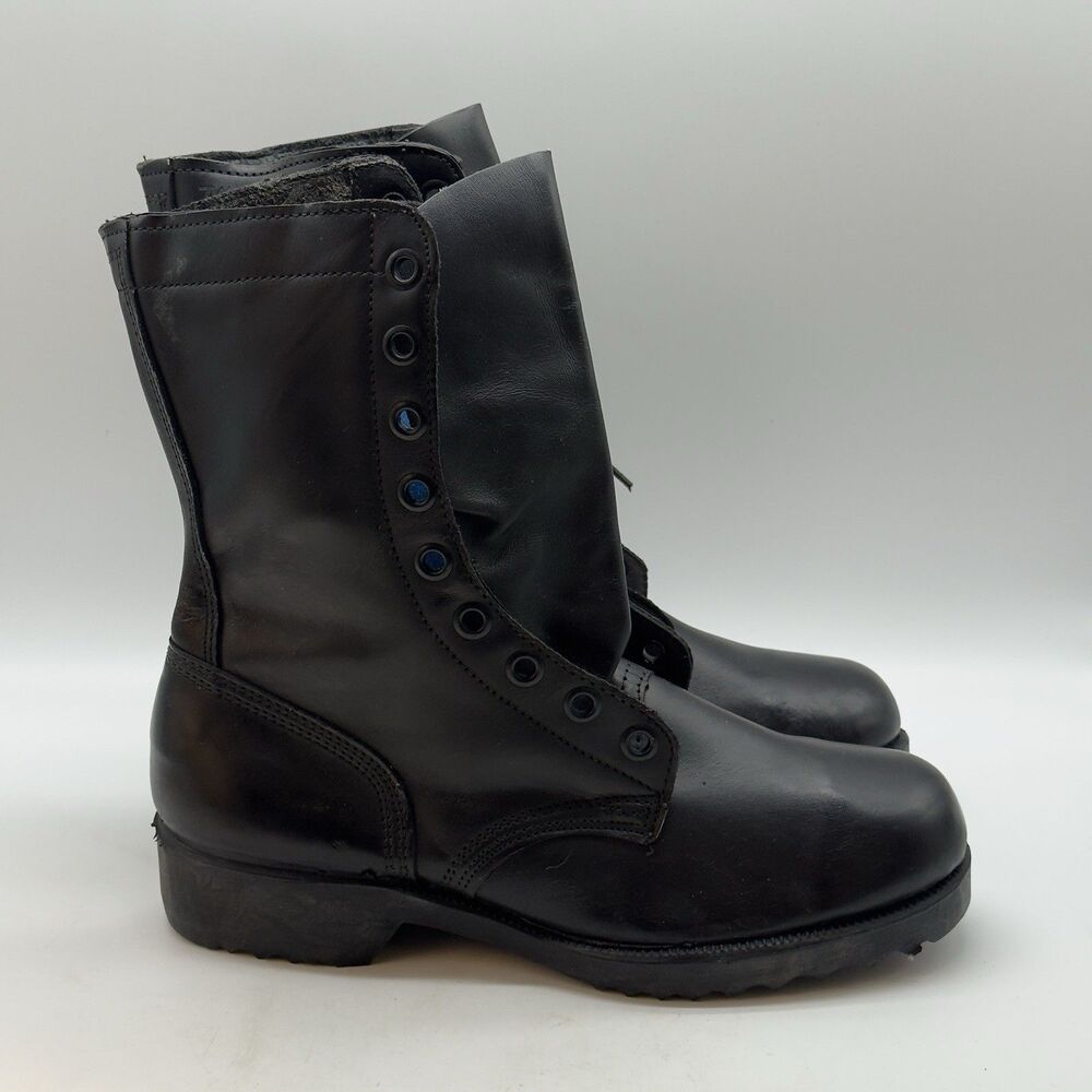 NOS Vintage PJ 1973 Ro Search Military Combat Boots Men 7W Black Leather Lace Up
